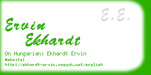 ervin ekhardt business card